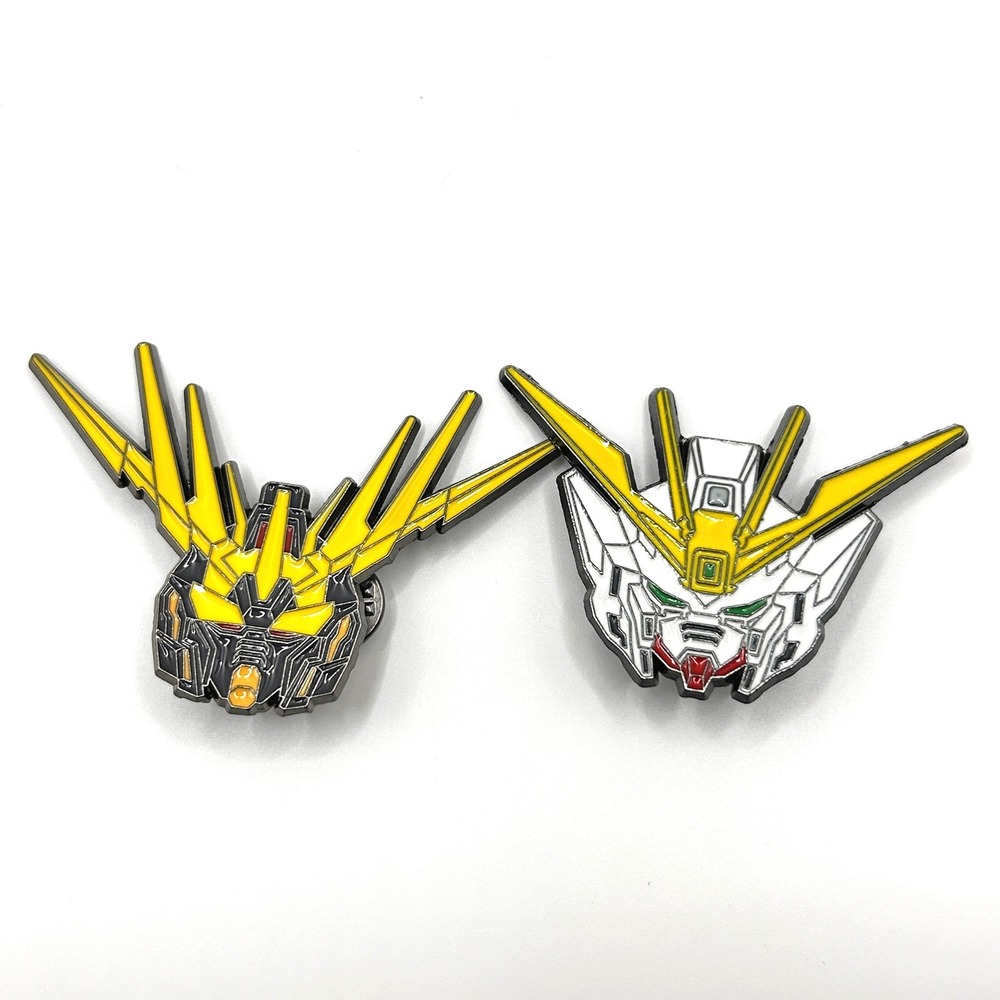 Gundam Head Enamel Pin Set Unisex OS Yellow White Mecha Anime Badge Gift
